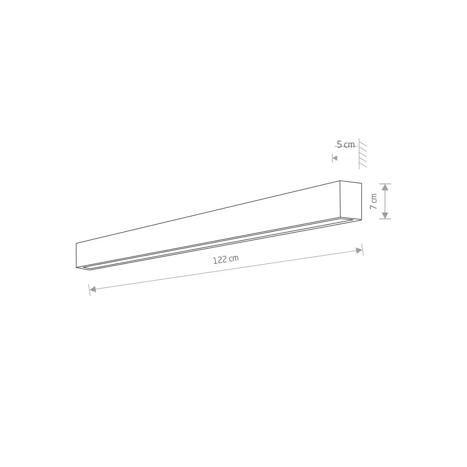 Wandleuchte Straight L, 122 cm, weiß günstig online kaufen