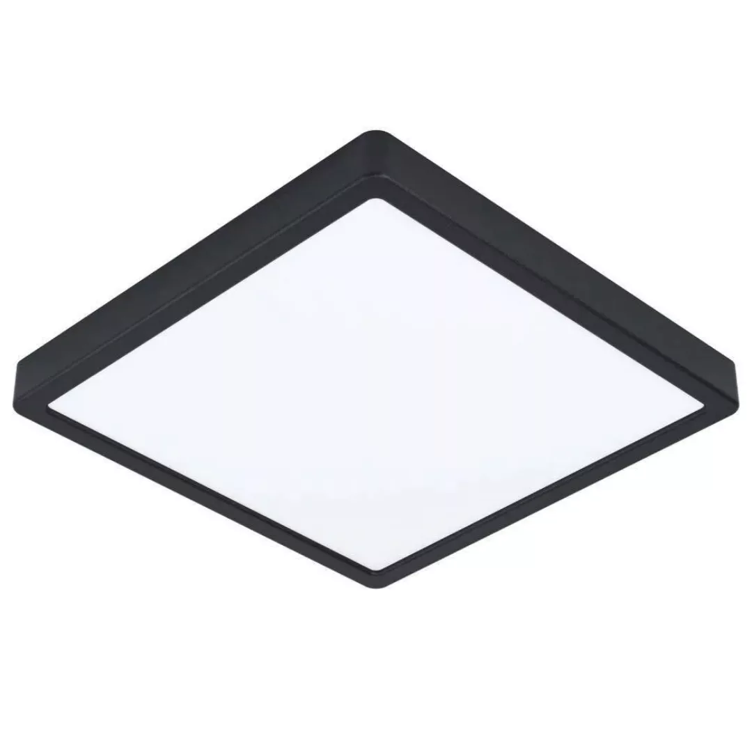 LED Deckenleuchte Fueva in Schwarz und Weiß 20,5W 2500lm IP44 eckig günstig online kaufen
