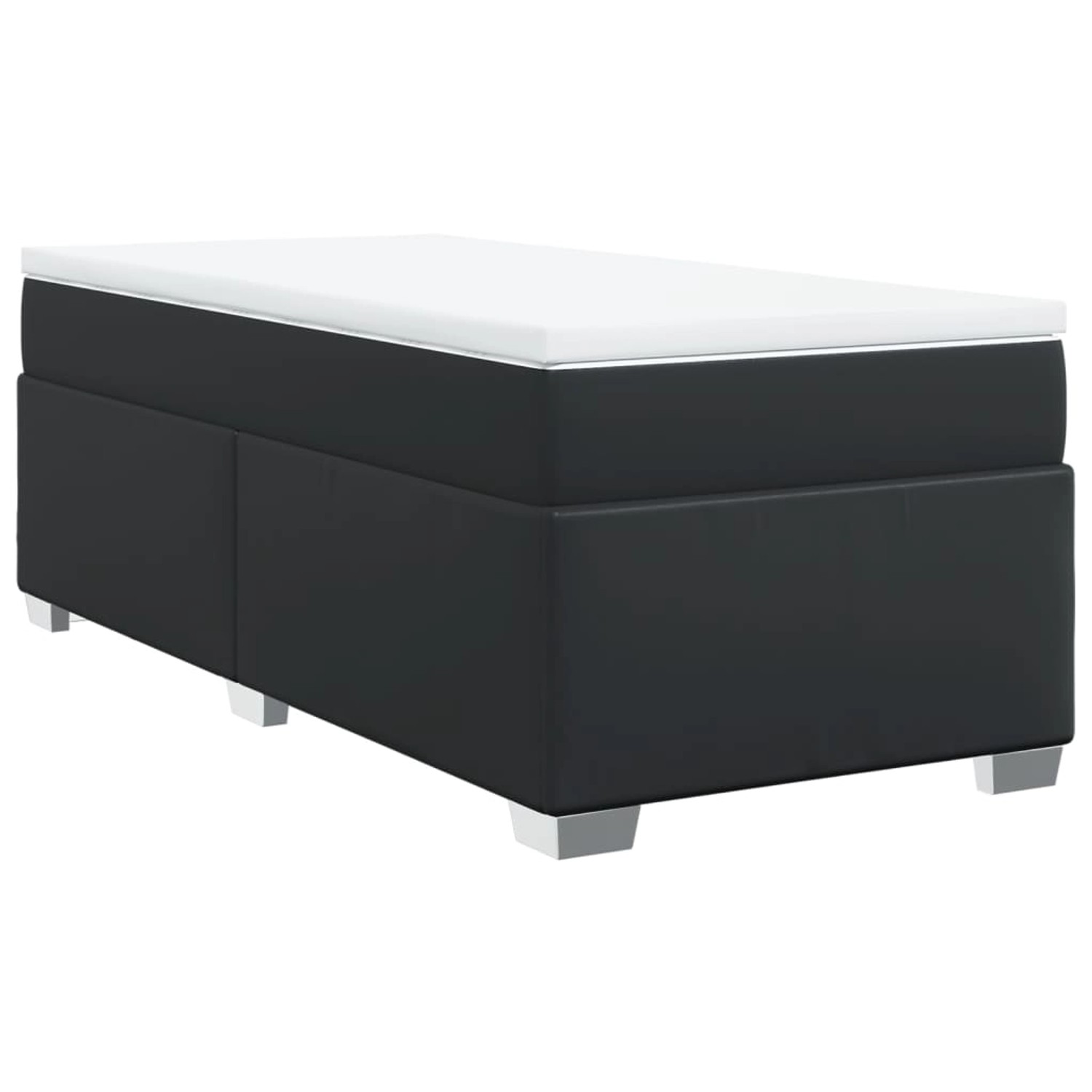 vidaXL Boxspringbett mit Matratze Schwarz 90x190 cm Kunstleder2107917 günstig online kaufen