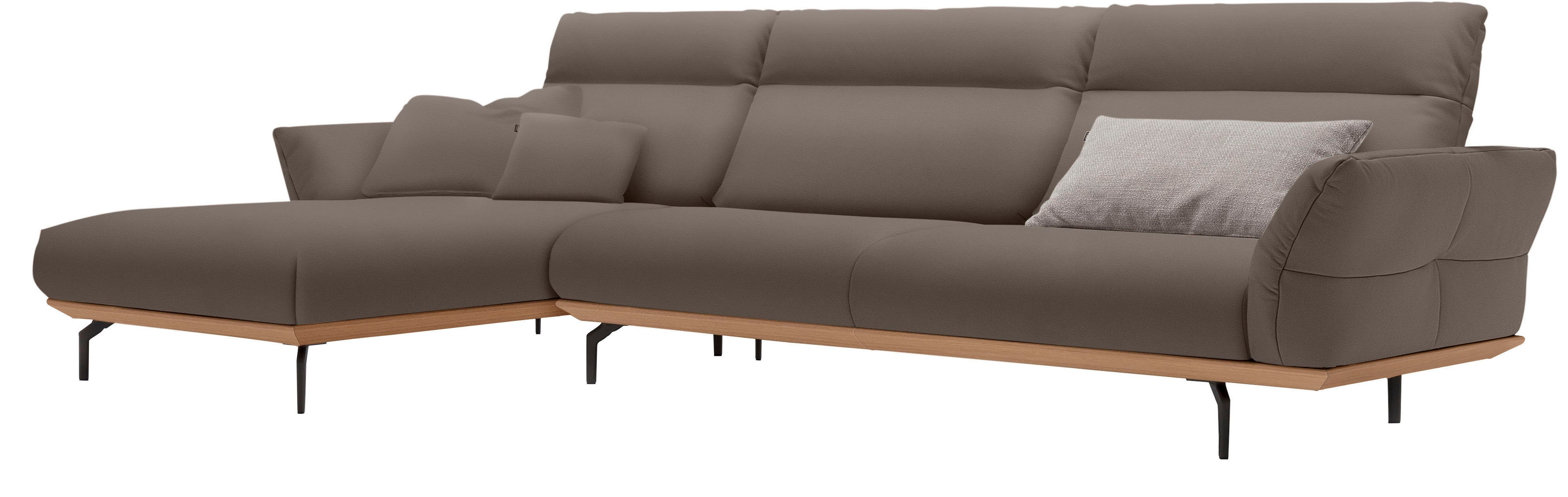 hülsta sofa Ecksofa »hs.460«, Sockel in Eiche, Winkelfüße in Umbragrau, Bre günstig online kaufen