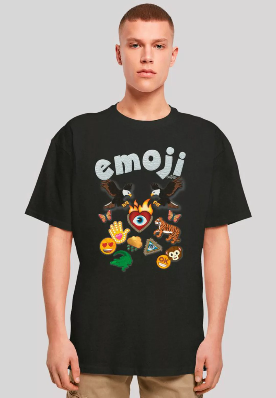 F4NT4STIC T-Shirt emoji couture logo with icons Premium Qualität günstig online kaufen