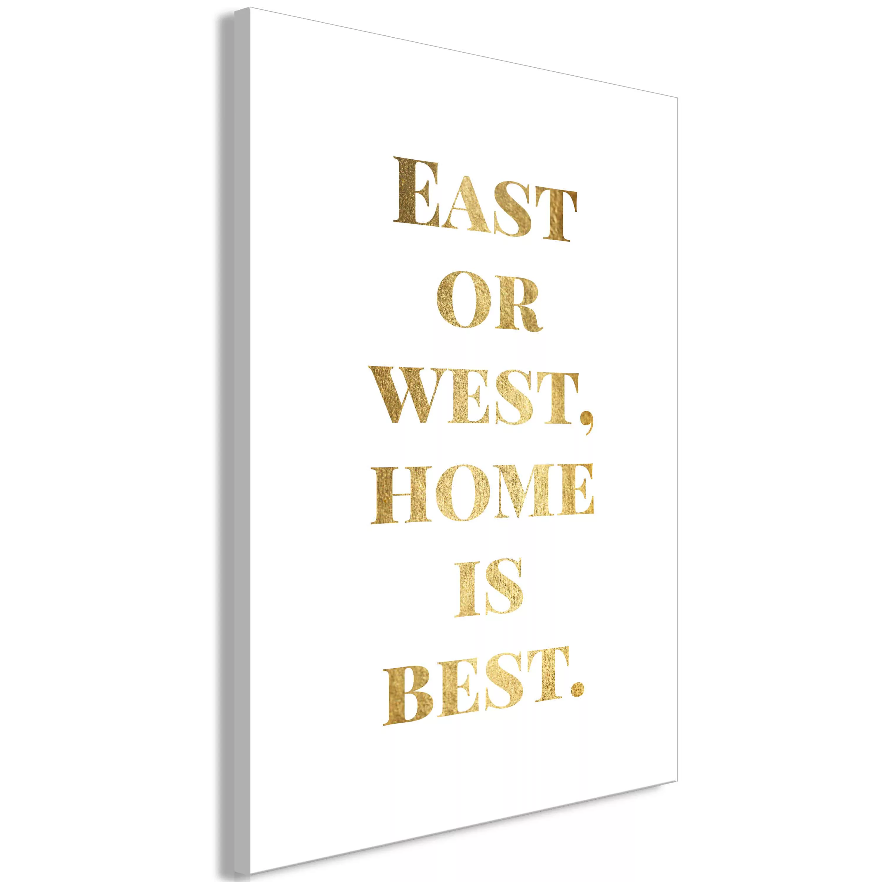 Wandbild - Gold Home Is Best (1 Part) Vertical günstig online kaufen
