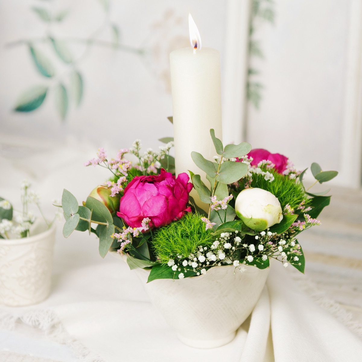 Viana Übertopf Keramik Blumentopf Weiß Landhausstil günstig online kaufen