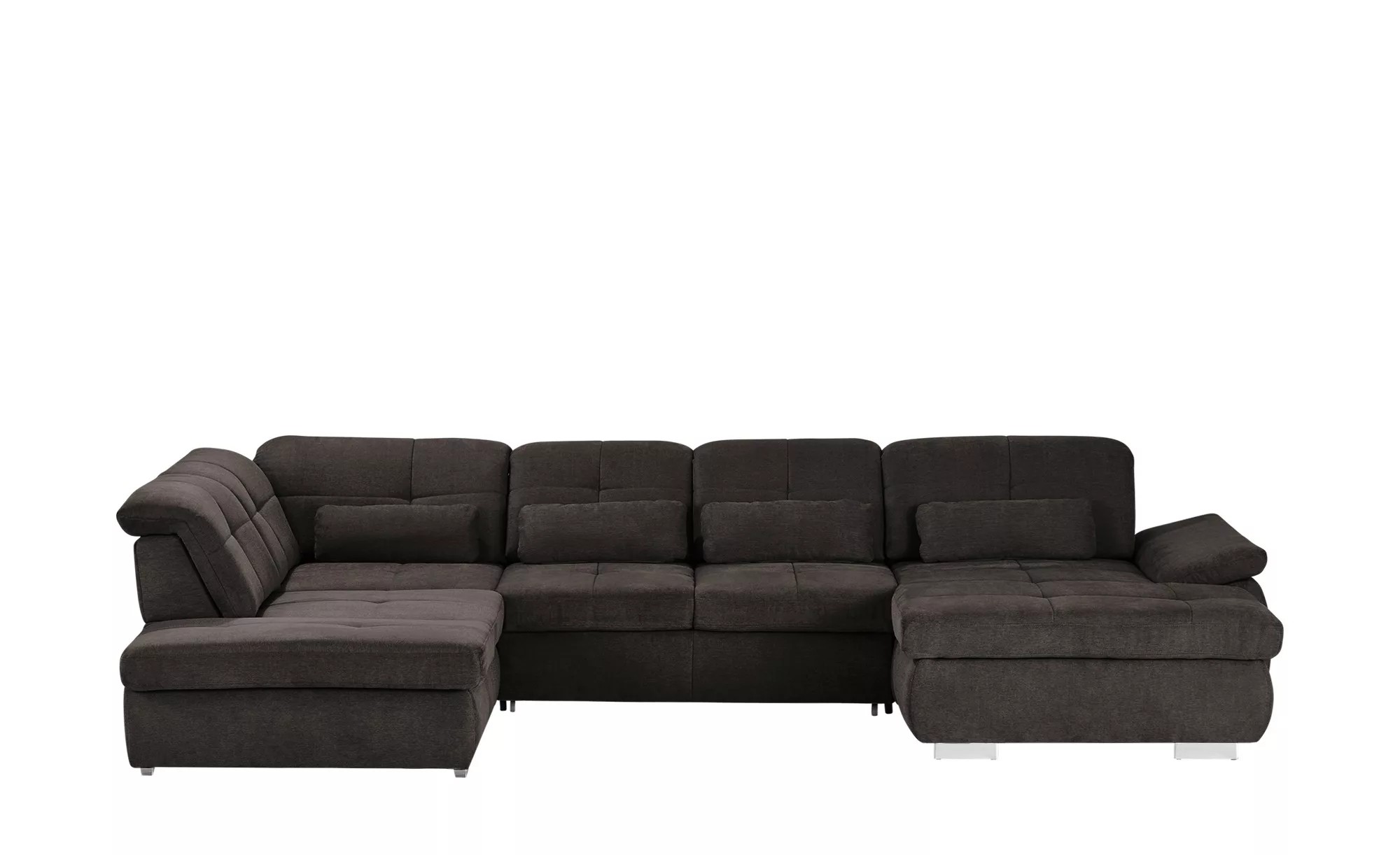 Wohnlandschaft mit Funktion - grau - 374 cm - 195 cm - Polstermöbel > Sofas günstig online kaufen