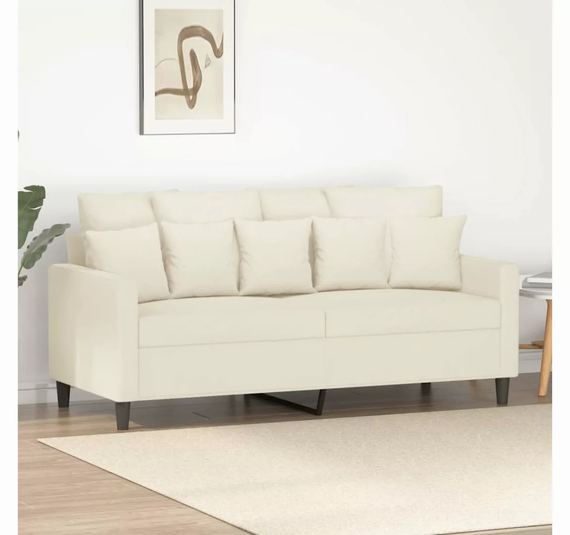 vidaXL Sofa, 2-Sitzer-Sofa Creme 140 cm Samt günstig online kaufen