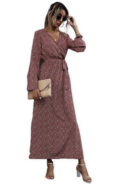SEGUEN Sommerkleid Bedrucktes Vintage Kleid für Frauen (Langärmeliges Kleid günstig online kaufen