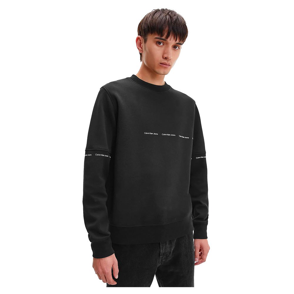 Calvin Klein Jeans Repeat Logo Rundhalsausschnitt Sweater L Ck Black günstig online kaufen