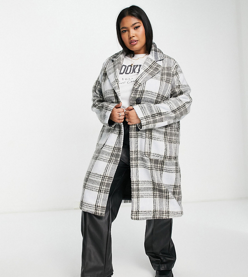 Influence Plus – Karierter Oversize-Mantel-Bunt günstig online kaufen