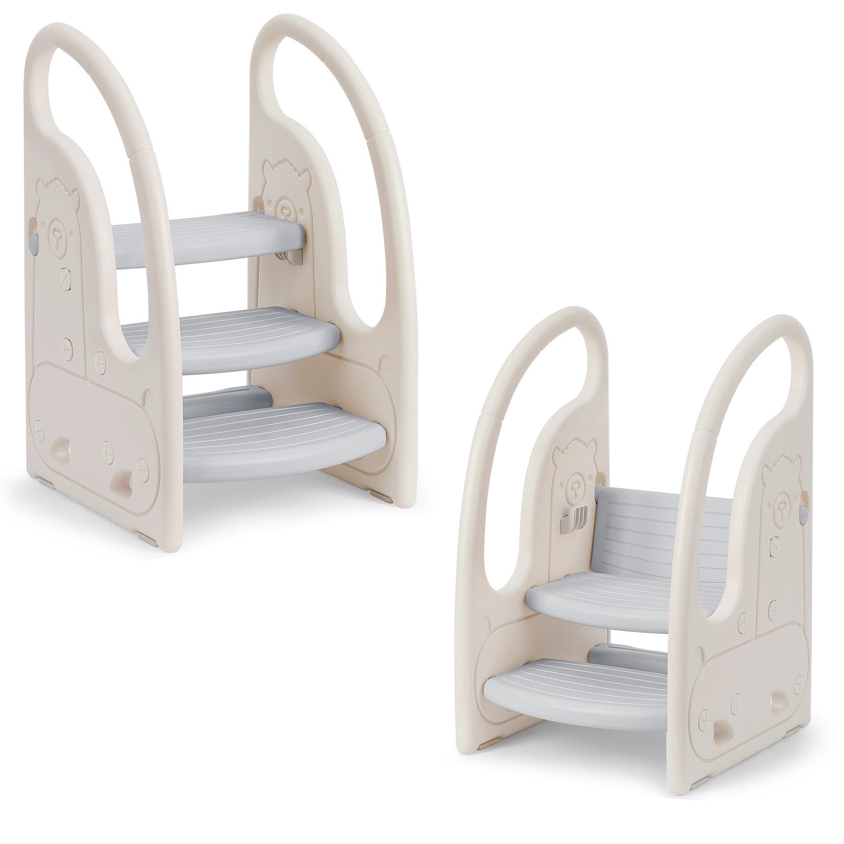 OUNUO Kinderhocker Kind-Tritthocker Kunststoff 3 Stufen günstig online kaufen