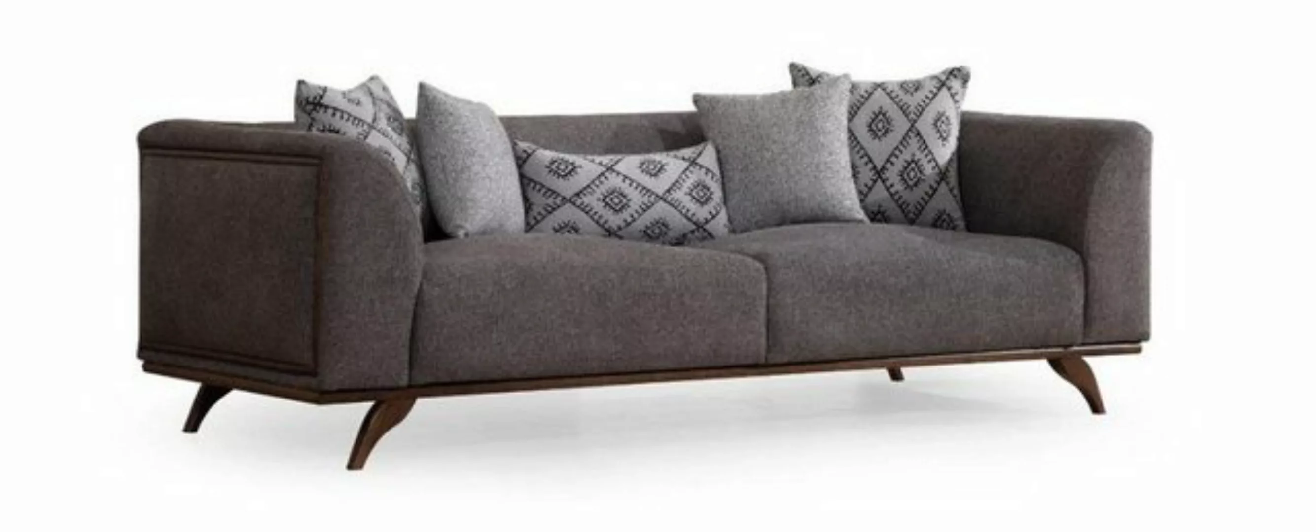 Xlmoebel 3-Sitzer Stilvolles 3-Sitzer Sofa mit modernem Holzgestell im Wohn günstig online kaufen