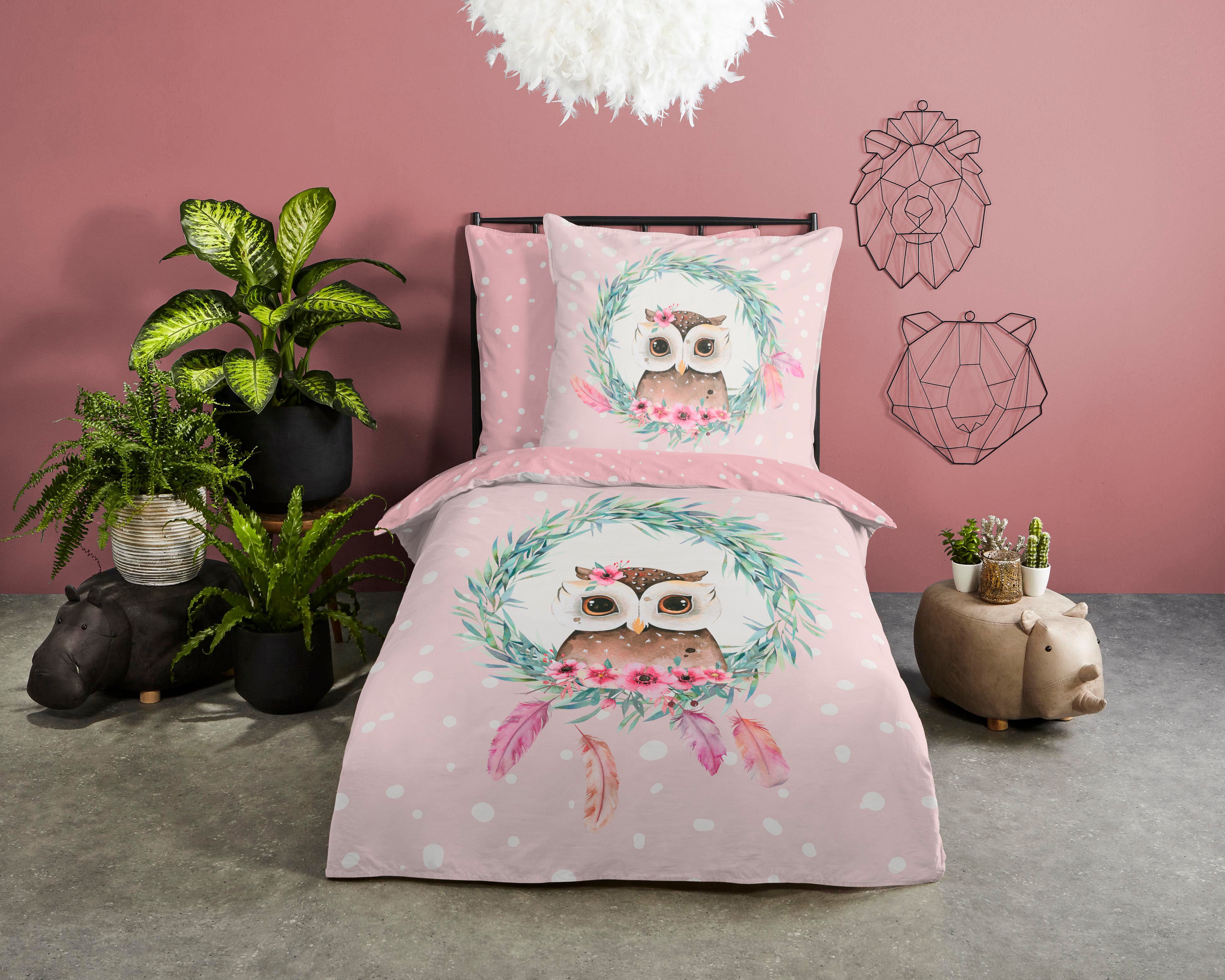 good morning Kinderbettwäsche Owli, Renforcé, 2 günstig online kaufen