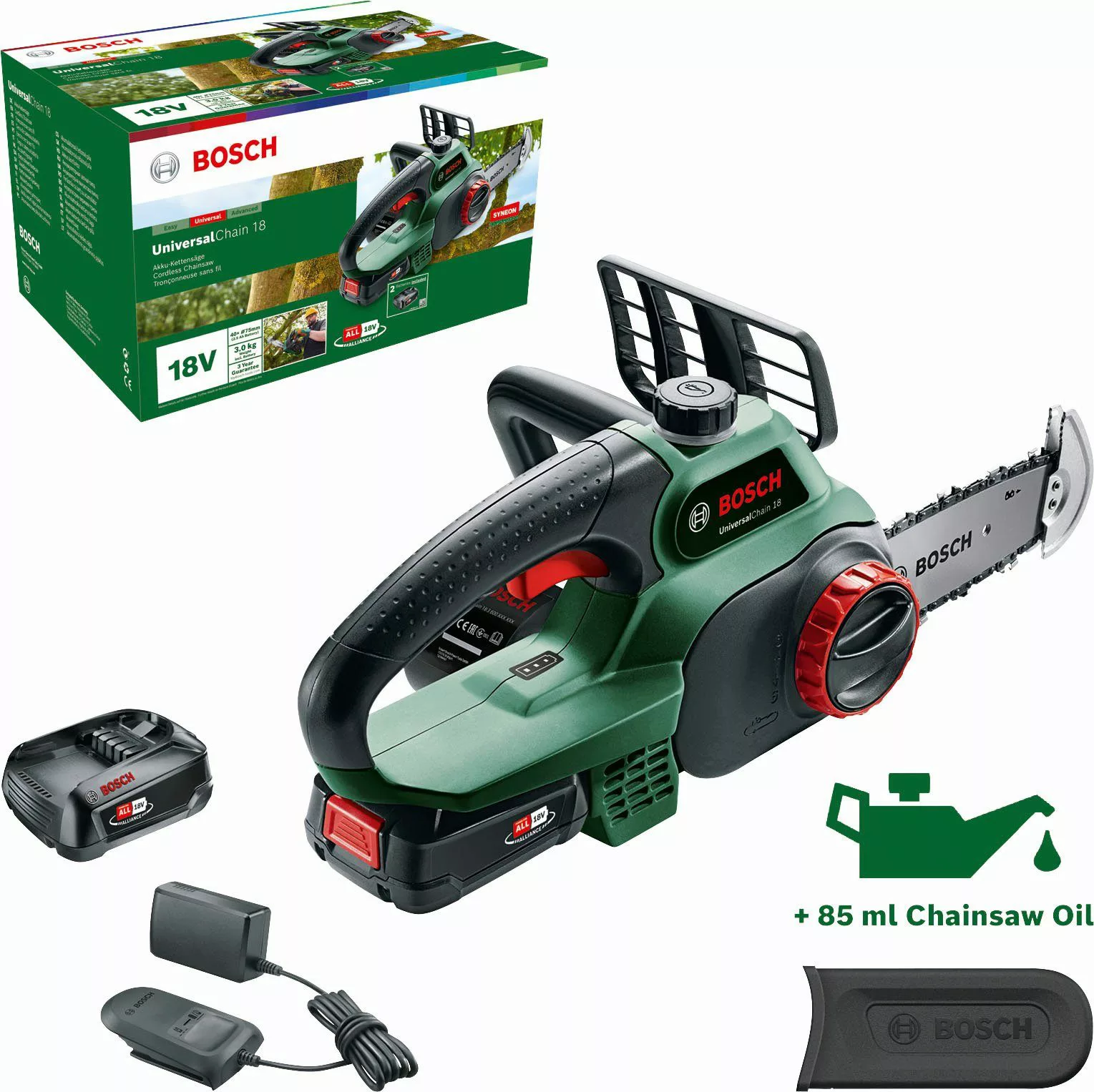 Bosch Akku-Kettensäge UniversalChain 18 V inkl. Akku günstig online kaufen