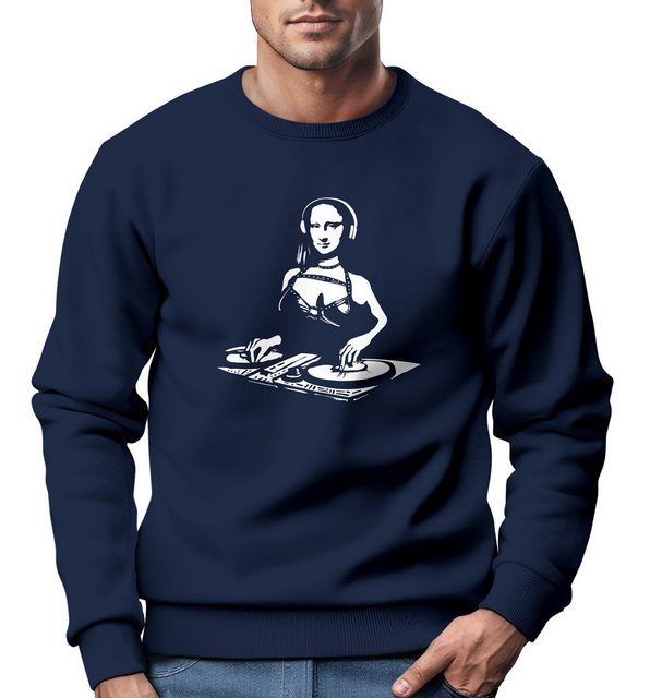 Neverless Sweatshirt Sweatshirt Herren Bedruckt Mona Lisa Techno Festival D günstig online kaufen