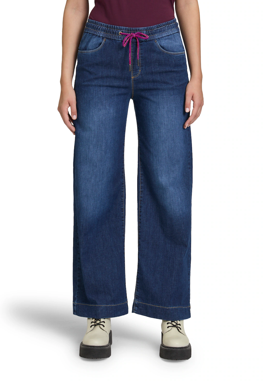 Cartoon Slim-fit-Jeans "Cartoon Damen Casual-Hose mit weitem Bein" günstig online kaufen