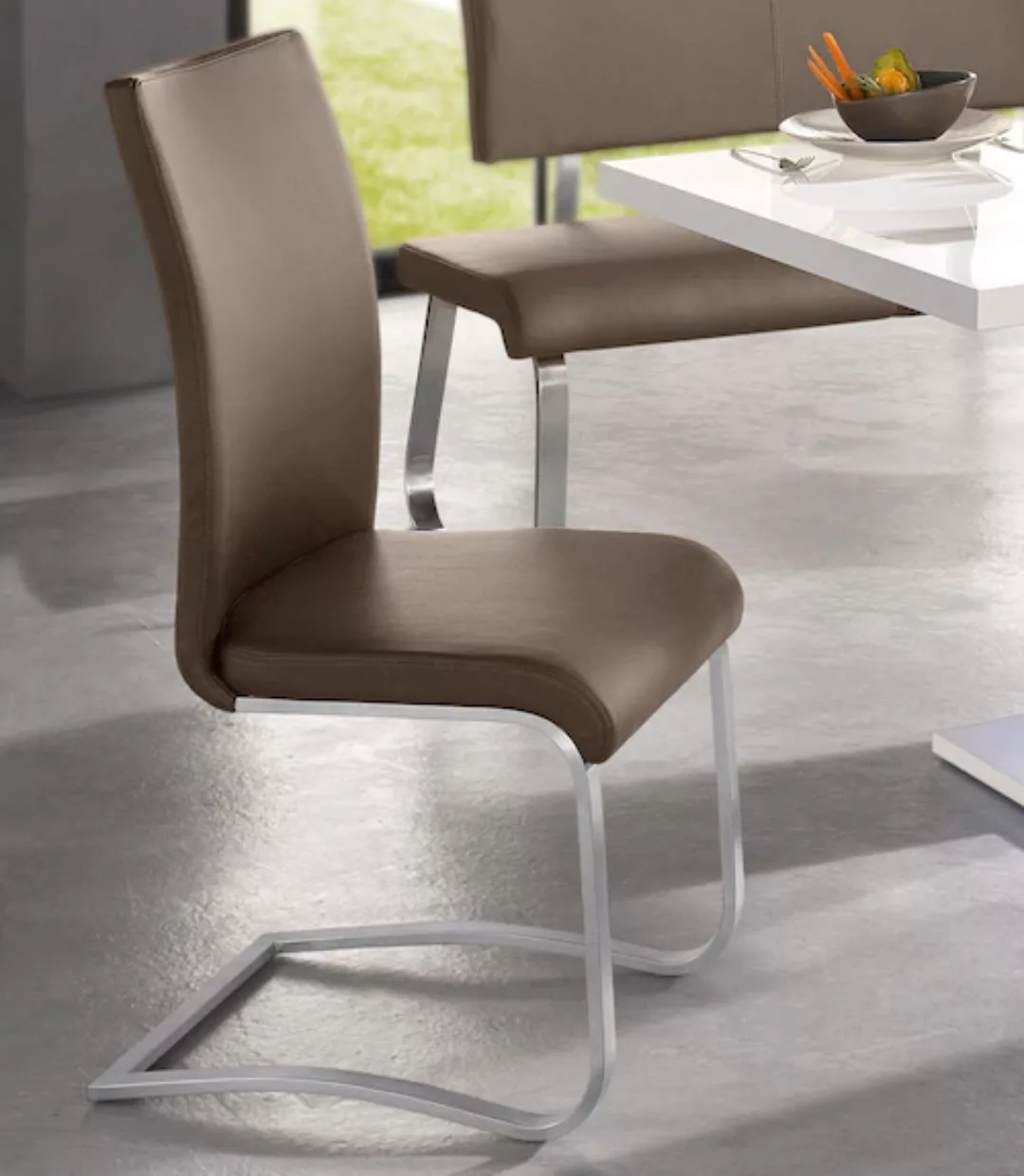 MCA furniture Freischwinger »Arco«, (Set), 2 St., Leder, Stuhl mit Echtlede günstig online kaufen