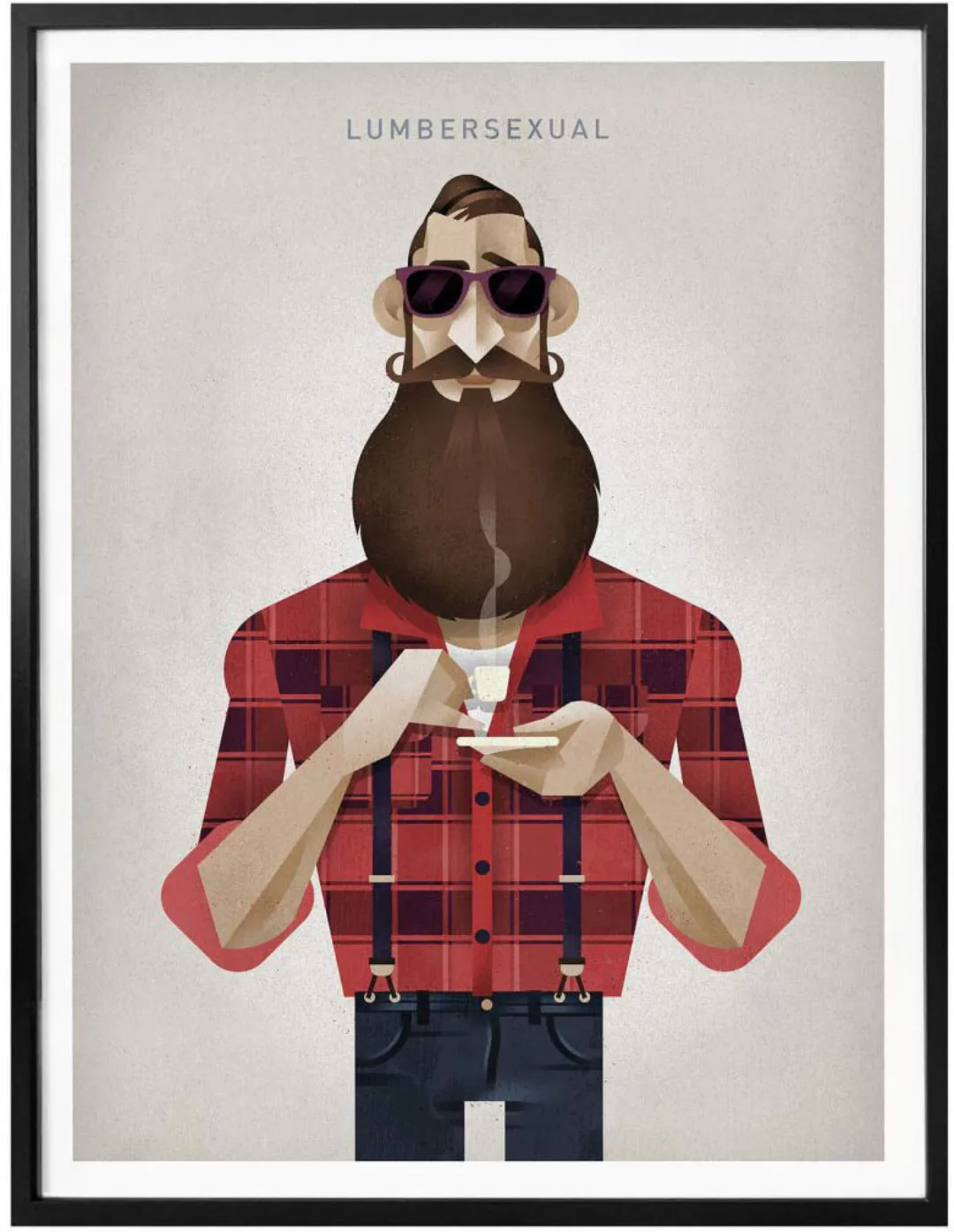 Wall-Art Poster "Lumbersexual", Schriftzug, (1 St.), Poster ohne Bilderrahm günstig online kaufen