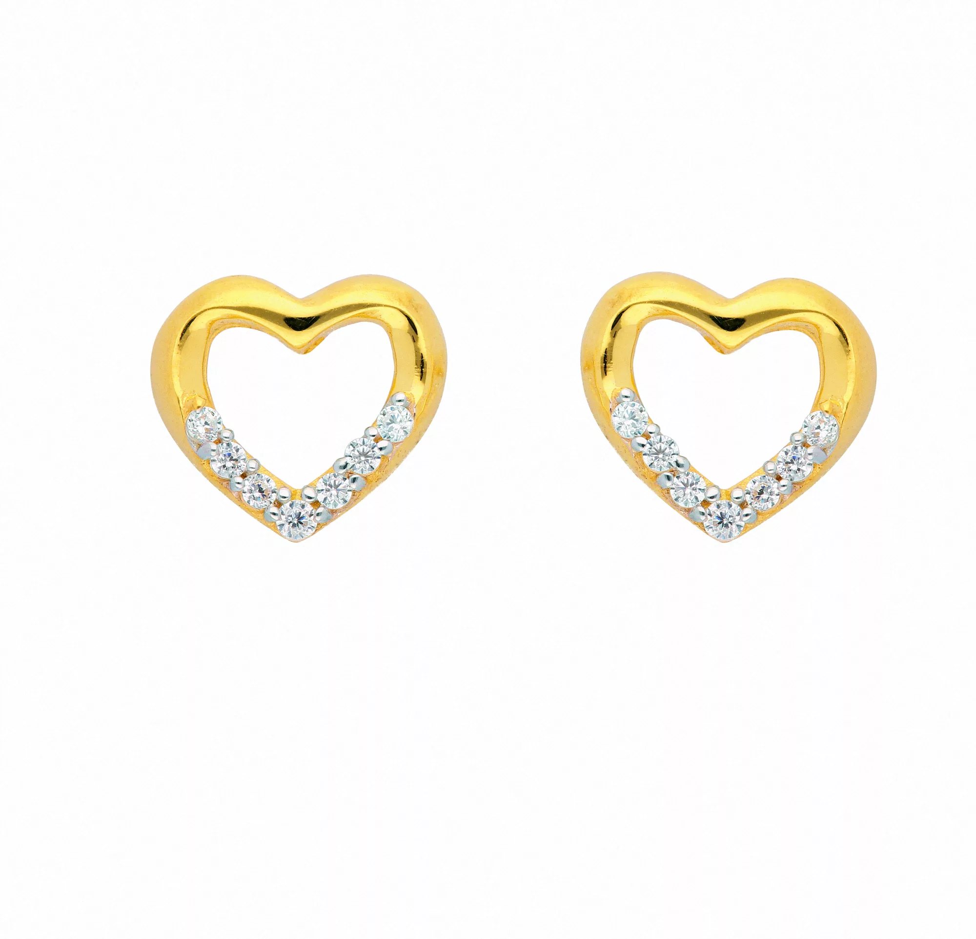 Adelia´s Paar Ohrhänger "1 Paar 585 Gold Ohrringe / Ohrstecker Herz mit Zir günstig online kaufen