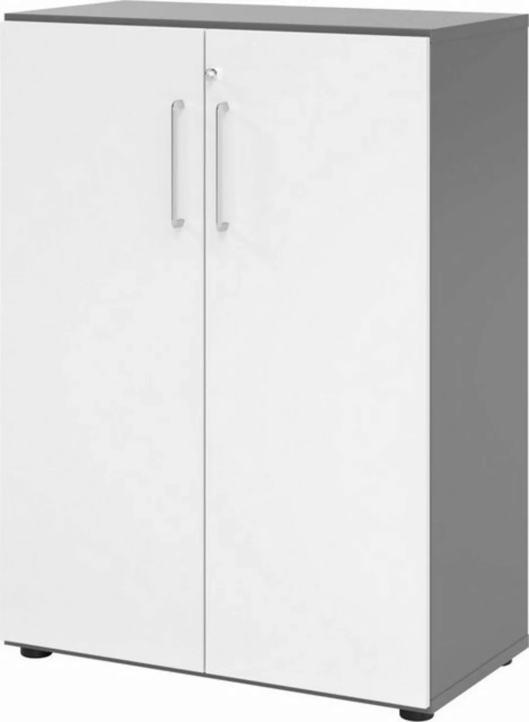 Aktenschrank Schrank Serie 9 3OH BxTxH 80x42x110cm Griff BS Graphit/Weiß günstig online kaufen