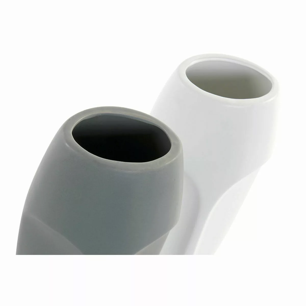 Vase Dkd Home Decor Aus Keramik Grau Weiß (2 Pcs) (13 X 13 X 34 Cm) günstig online kaufen