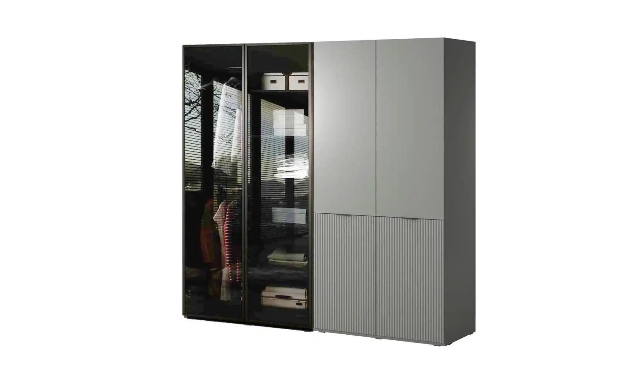 Drehtürenschrank 4 türig Sandbox ¦ grau ¦ Maße (cm): B: 202 H: 200 Schränke günstig online kaufen