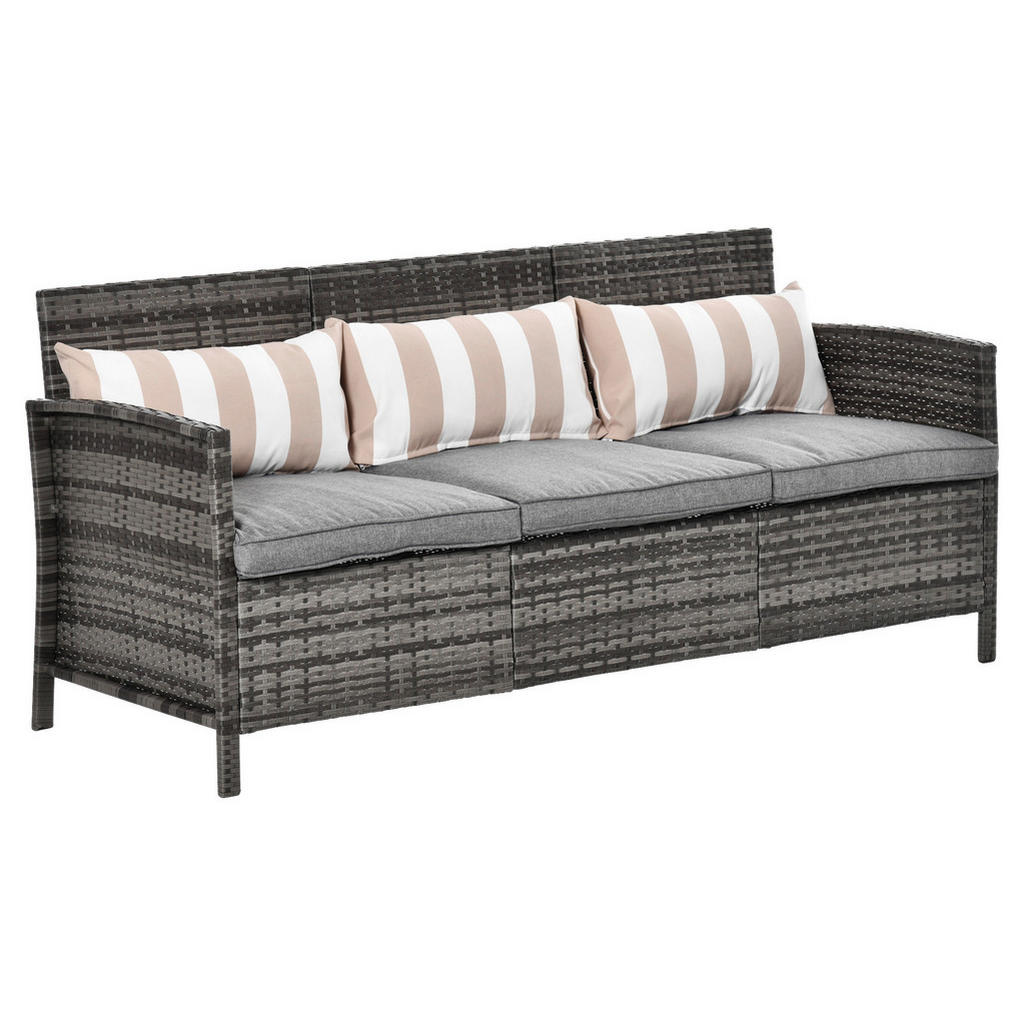 Outsunny Loungesofa grau Stahl B/H/T: ca. 173x78x68 cm günstig online kaufen