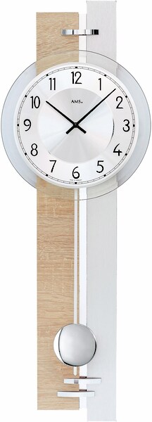 AMS Pendelwanduhr »W7441«, Quarzuhr,Holzgehäuse,Esszimmer,Wohnzimmer günstig online kaufen