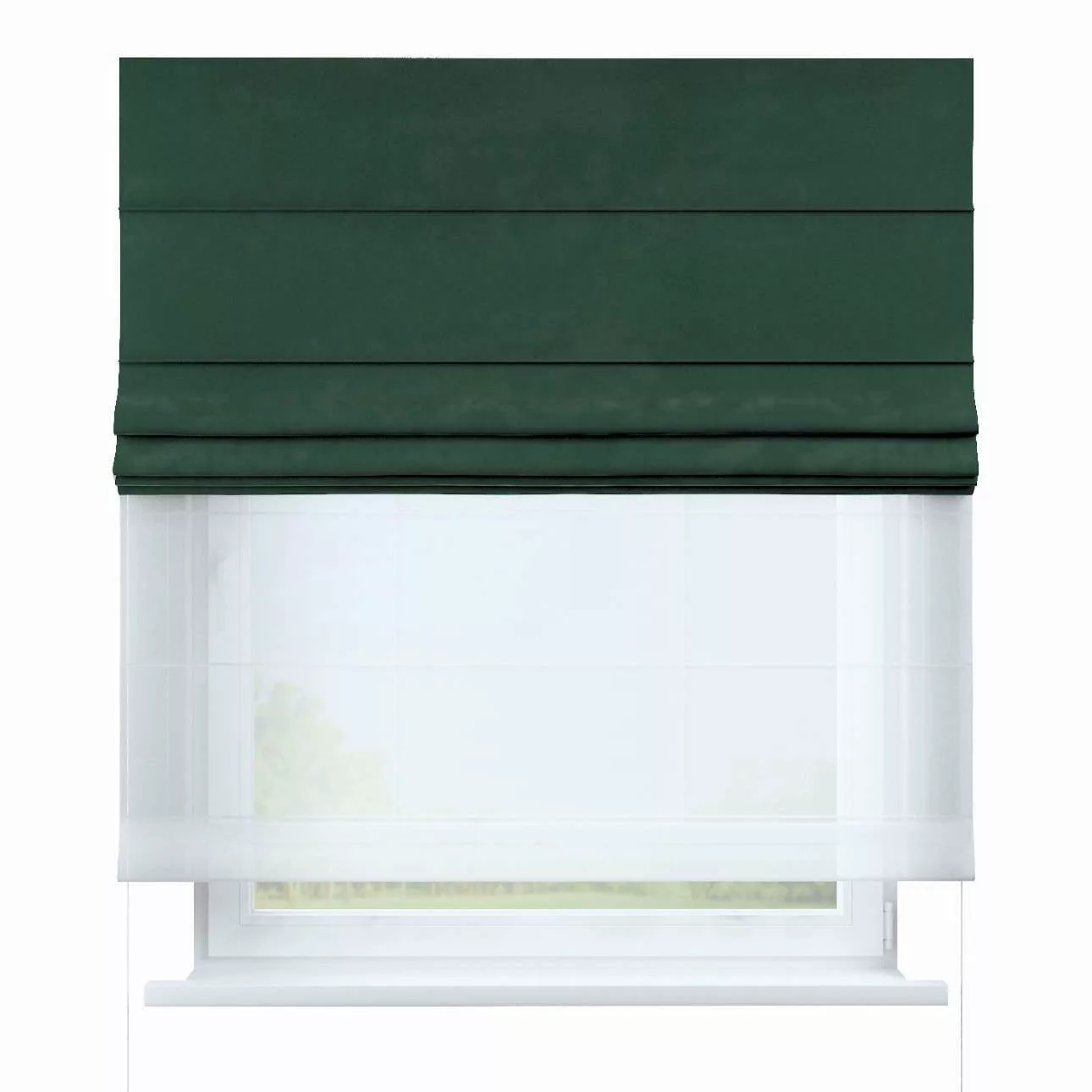 Dekoria Doppelraffrollo Duo, dunkelgrün, 130 x 170 cm günstig online kaufen