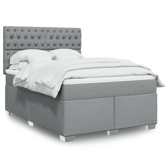 vidaXL Boxspringbett mit Matratze Hellgrau 160x200 cm Stoff2100027 günstig online kaufen