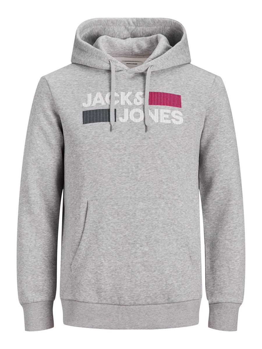 Jack & Jones Corp Logo Kapuzenpullover L Light Grey Melange / Detail Play / günstig online kaufen