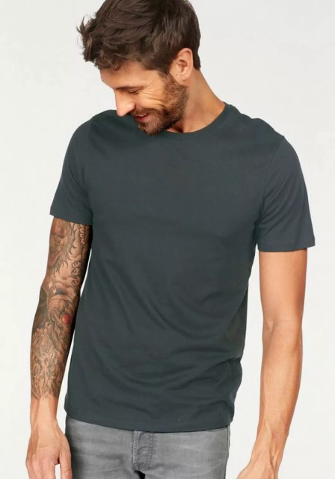 Jack & Jones Herren Rundhals T-Shirt JJEORGANIC BASIC - Slim Fit günstig online kaufen