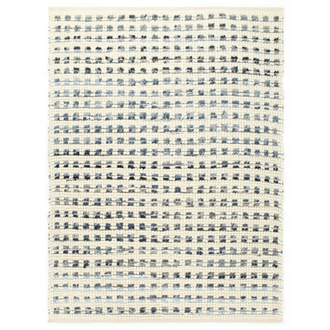 Teppich Denim Wolle 160ã230 Cm Blau/weiß günstig online kaufen