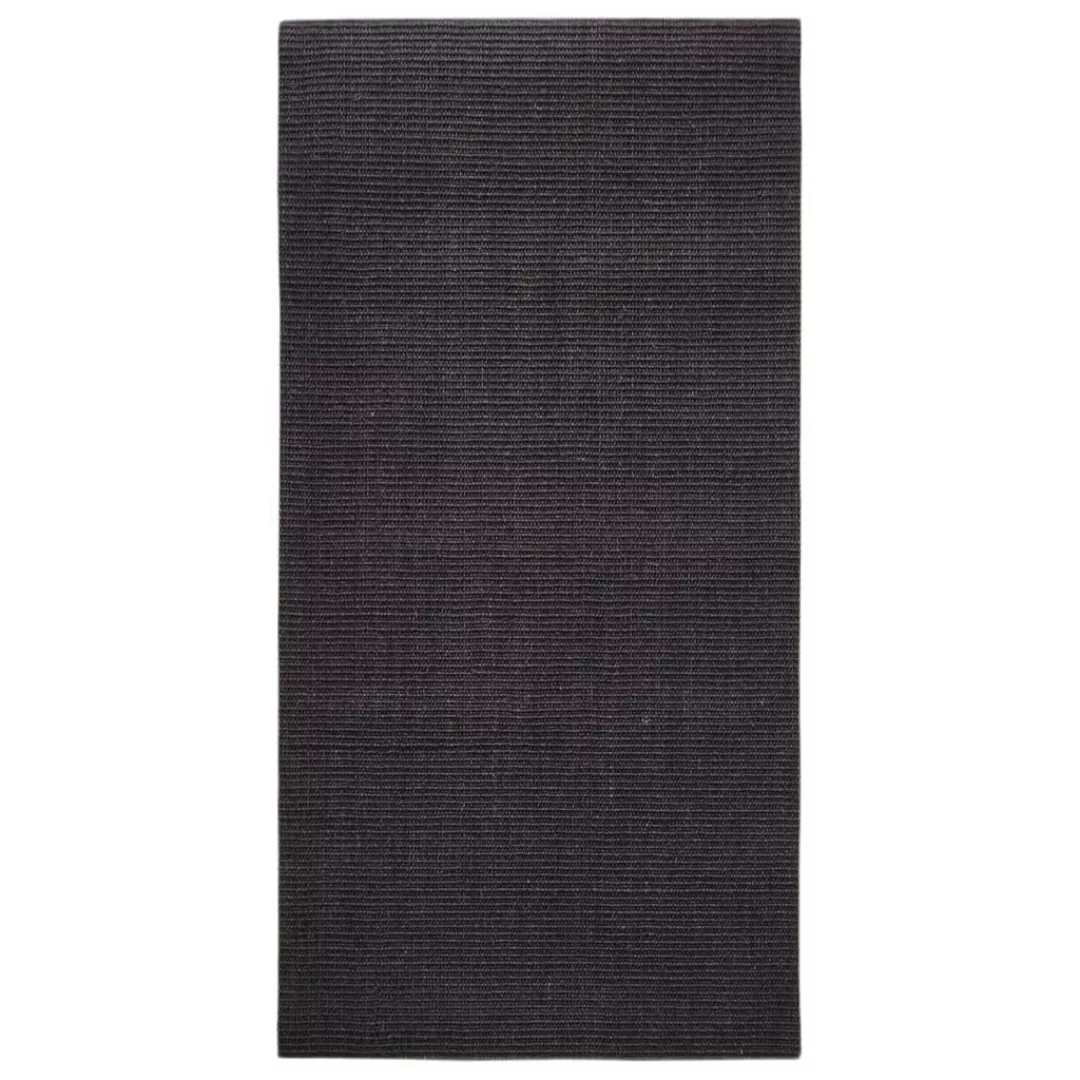 Vidaxl Teppich Natur Sisal 100x200 Cm Schwarz günstig online kaufen