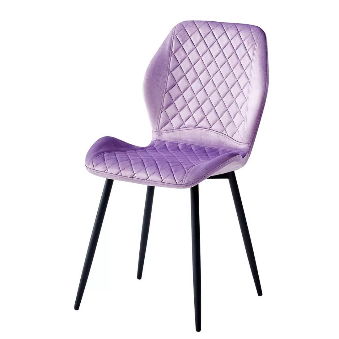 Lila Esstisch Stühle in modernem Design Gestell aus Metall (4er Set) günstig online kaufen