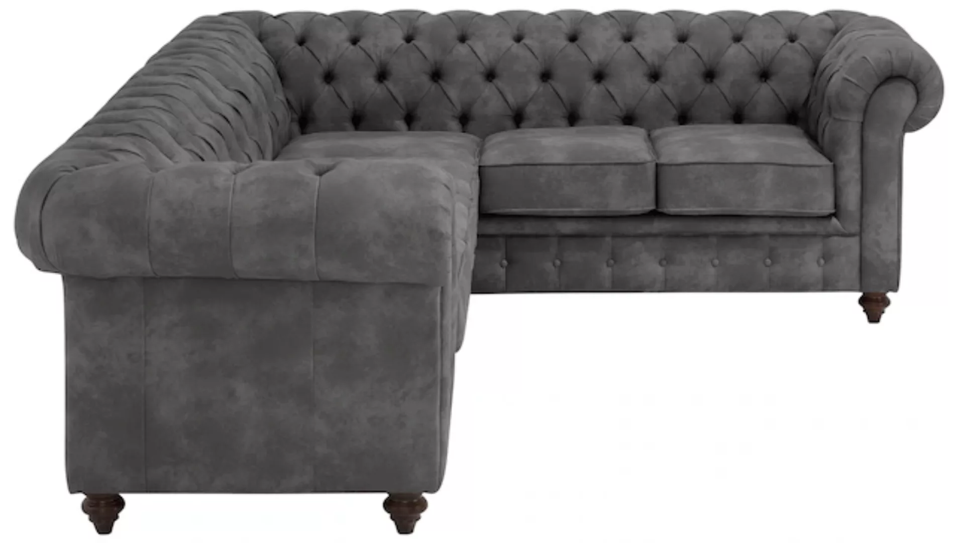 Home affaire Chesterfield-Sofa »Chesterfield Ecksofa, auch in Leder L-Form« günstig online kaufen