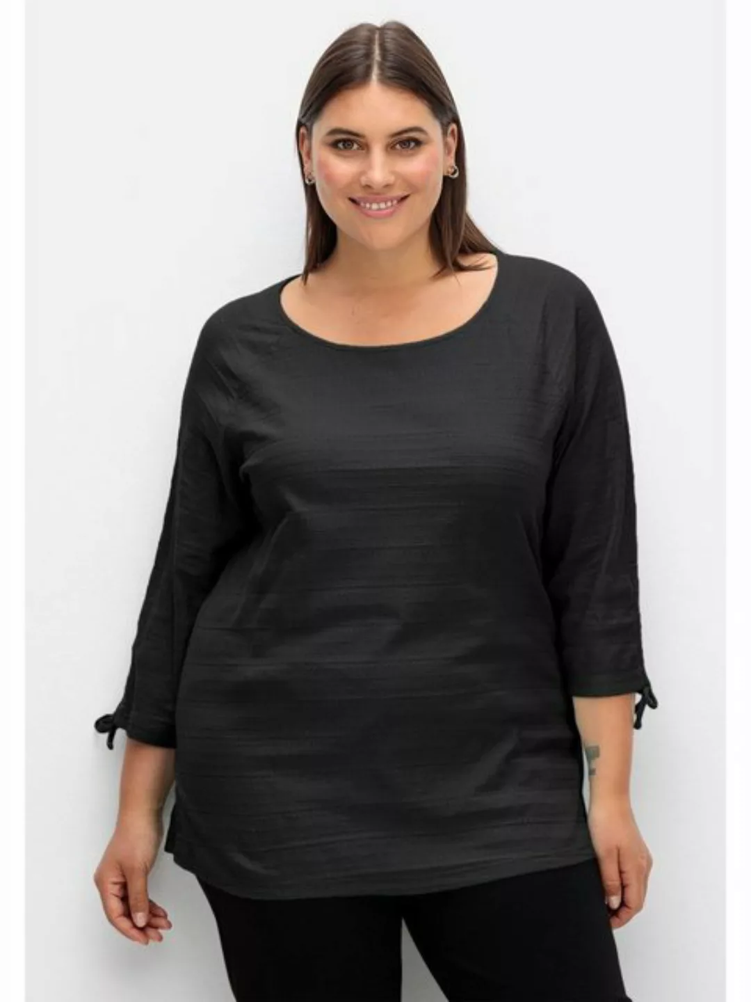 Sheego 3/4-Arm-Shirt "Große Größen", mit raffbaren Raglanärmeln, leicht tai günstig online kaufen