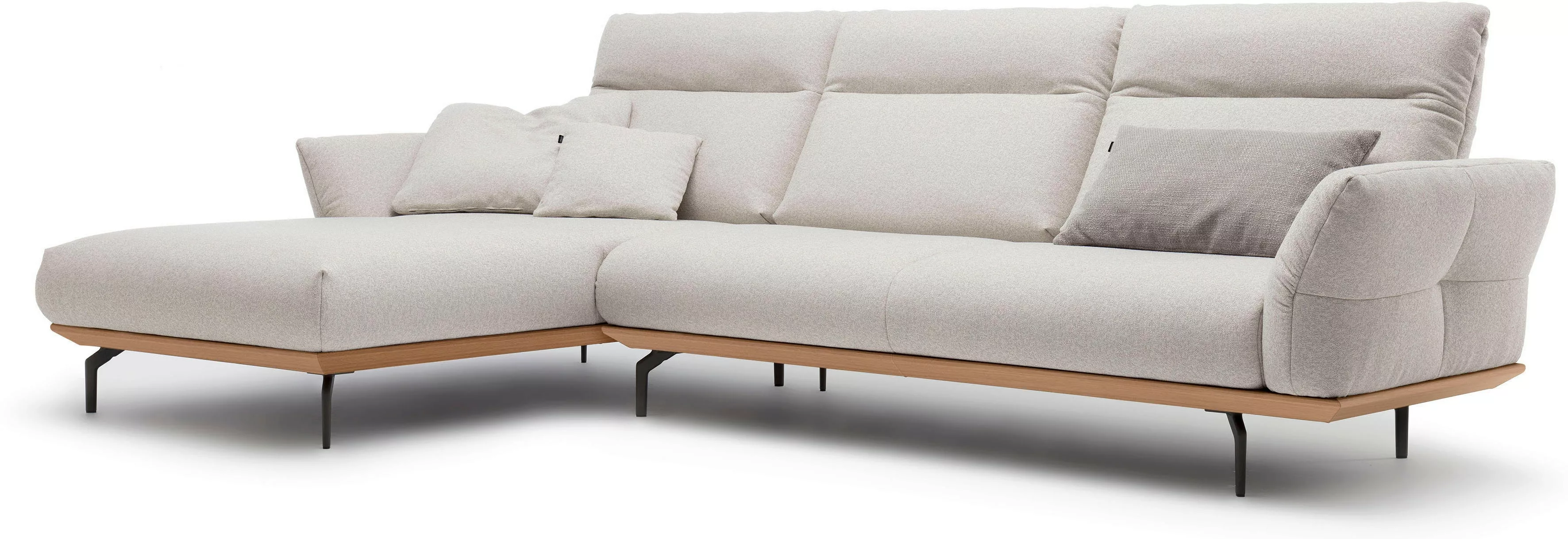 Creation BY ROLF BENZ Ecksofa "CR.460", Sockel in Eiche, Winkelfüße in Umbr günstig online kaufen