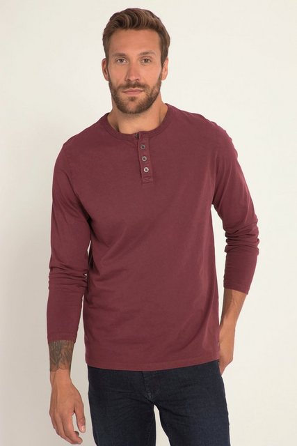 JP1880 T-Shirt Henley Langarm Vintage Look Rundhals Knopfleiste günstig online kaufen