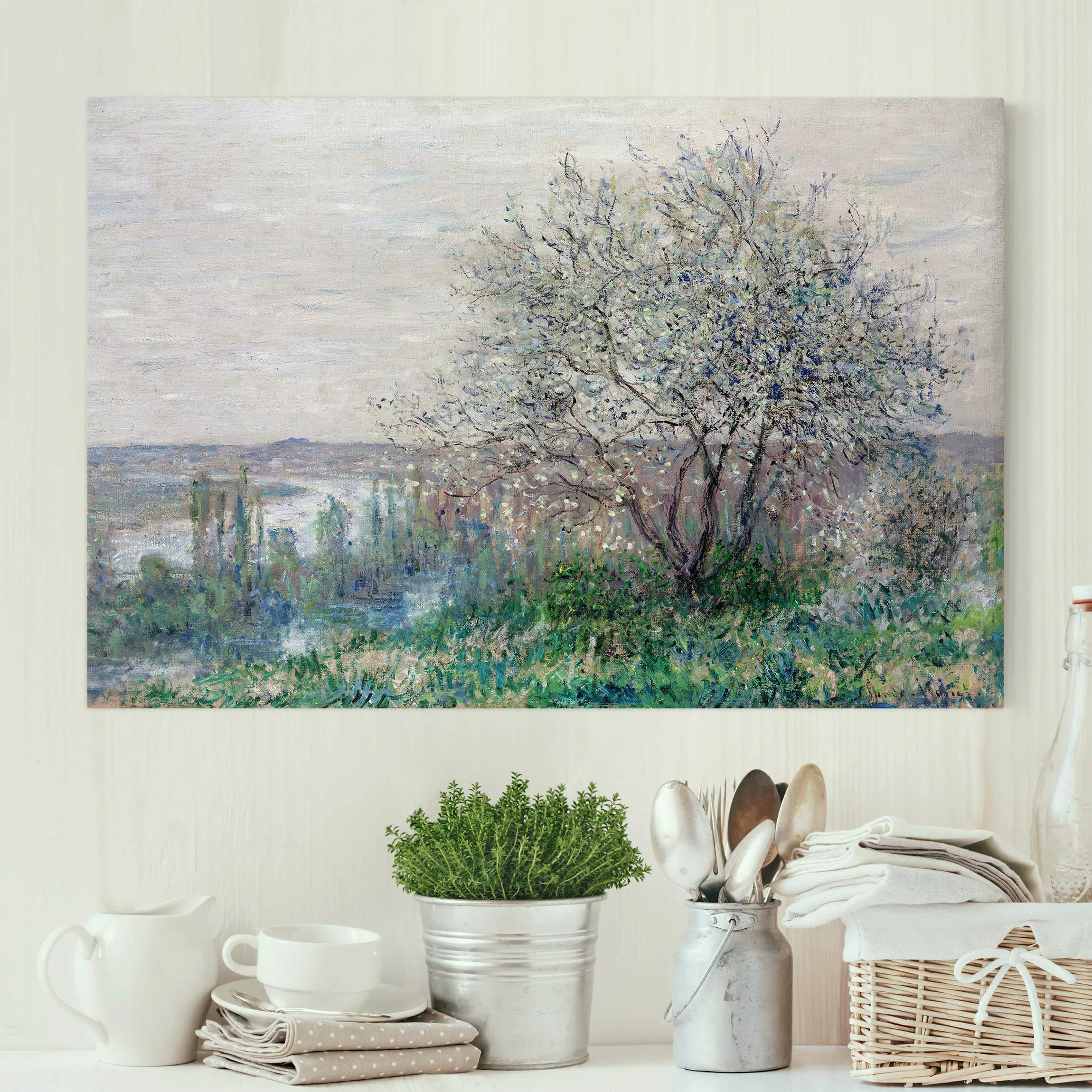 Leinwandbild Kunstdruck - Querformat Claude Monet - Frühlingsstimmung günstig online kaufen