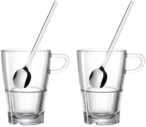LEONARDO Latte-Macchiato-Glas »SENSO«, (Set, 4 tlg.), (4-teilig) inkl. 2 Lö günstig online kaufen