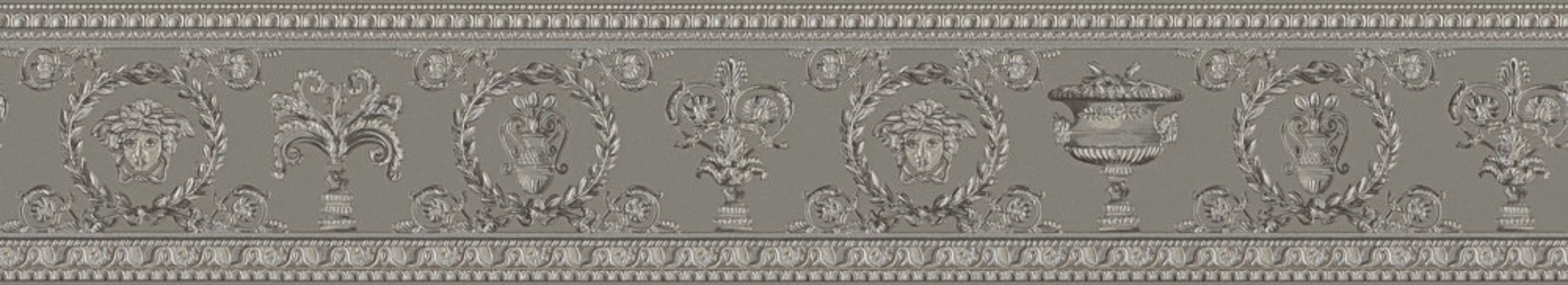 Bricoflor Silber Tapeten Bordüre im Barock Stil Neobarock Tapete mit Medusa günstig online kaufen