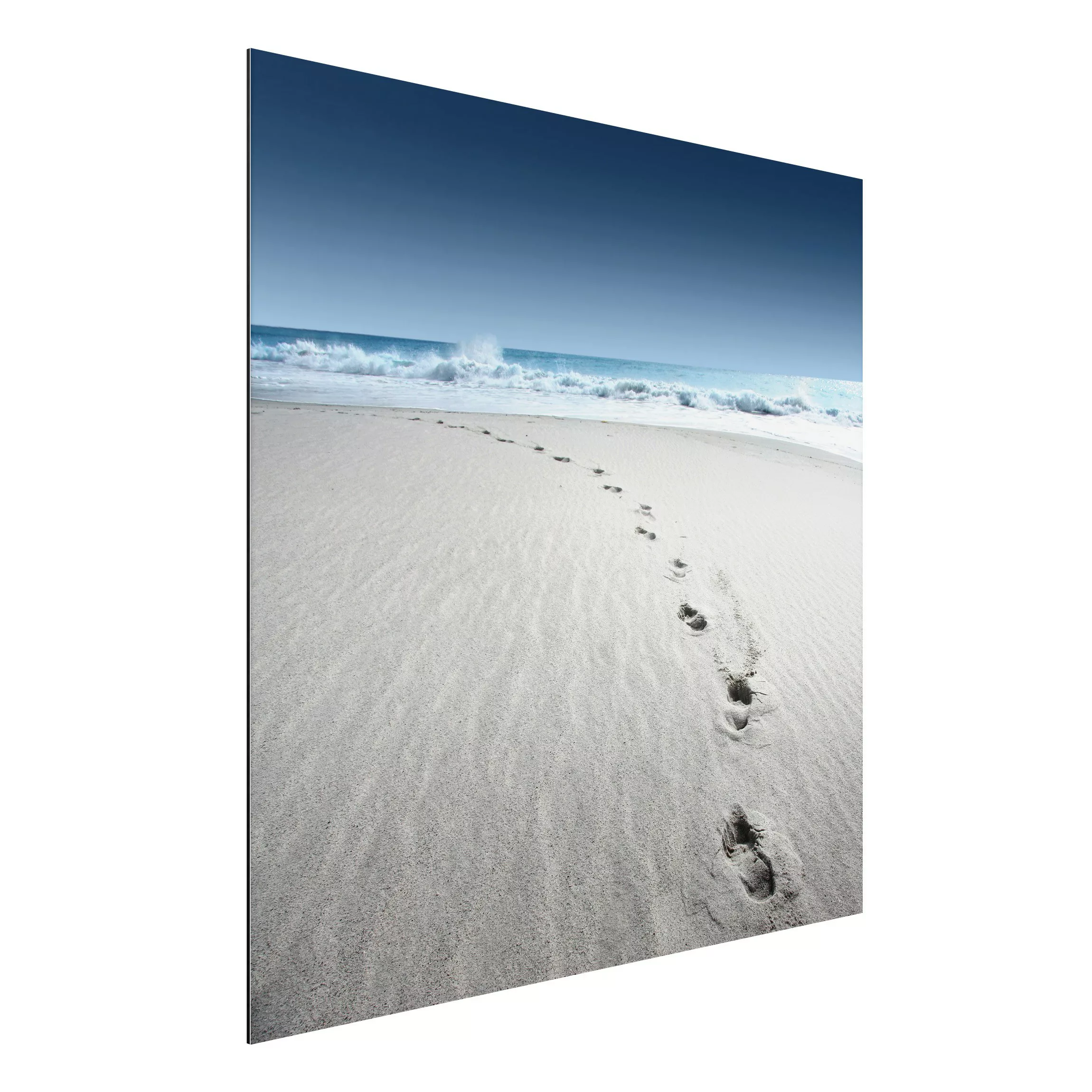 Alu-Dibond Bild Natur & Landschaft - Quadrat Spuren im Sand günstig online kaufen