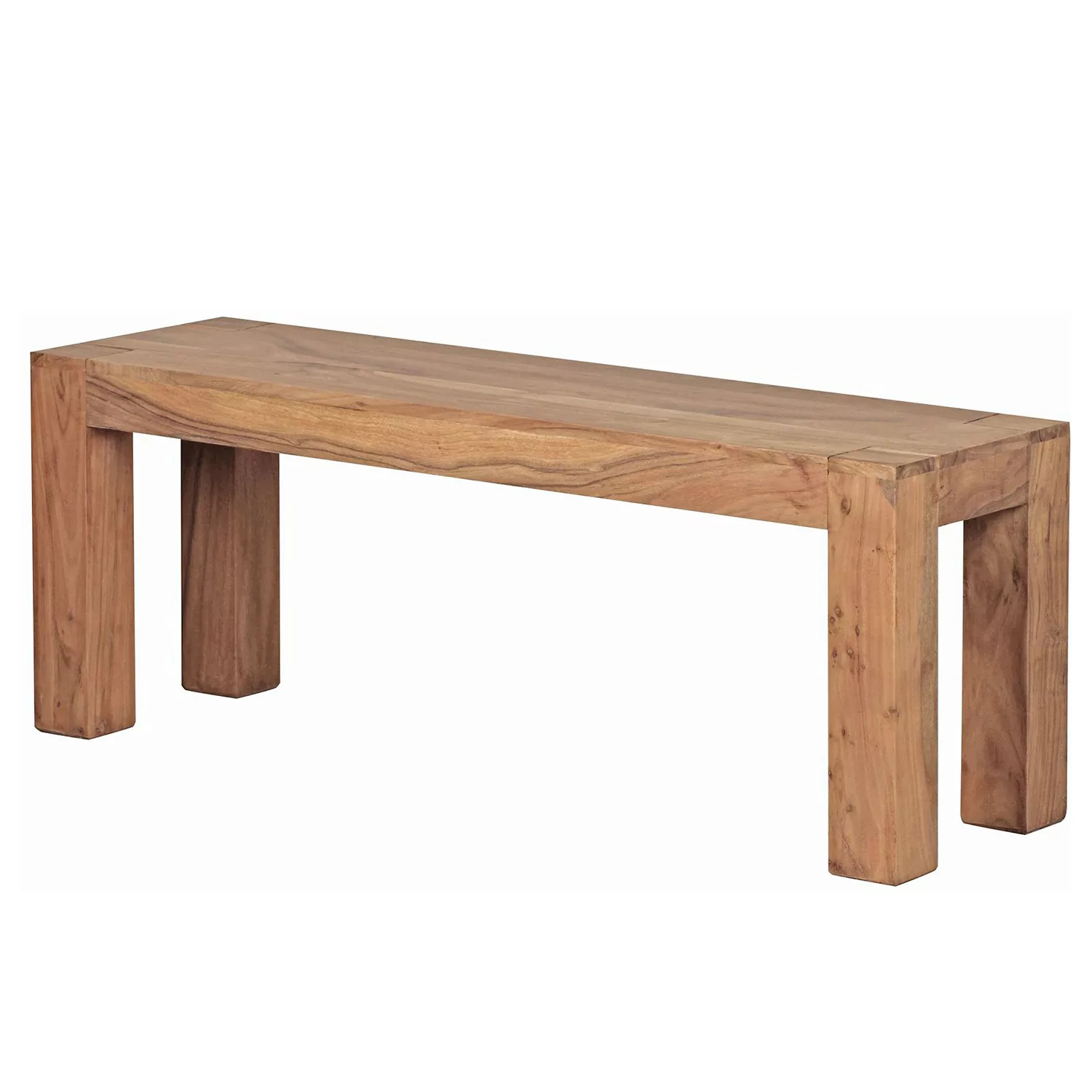 Esszimmer Sitzbank MUMBAI Massiv-Holz Akazie 120 x 45 x 35 cm Holz-Bank Nat günstig online kaufen
