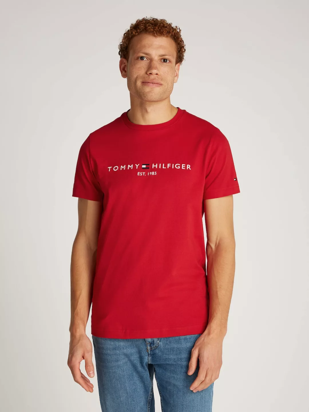 Tommy Hilfiger T-Shirt "TOMMY LOGO TEE", aus reiner, nachhaltiger Baumwolle günstig online kaufen