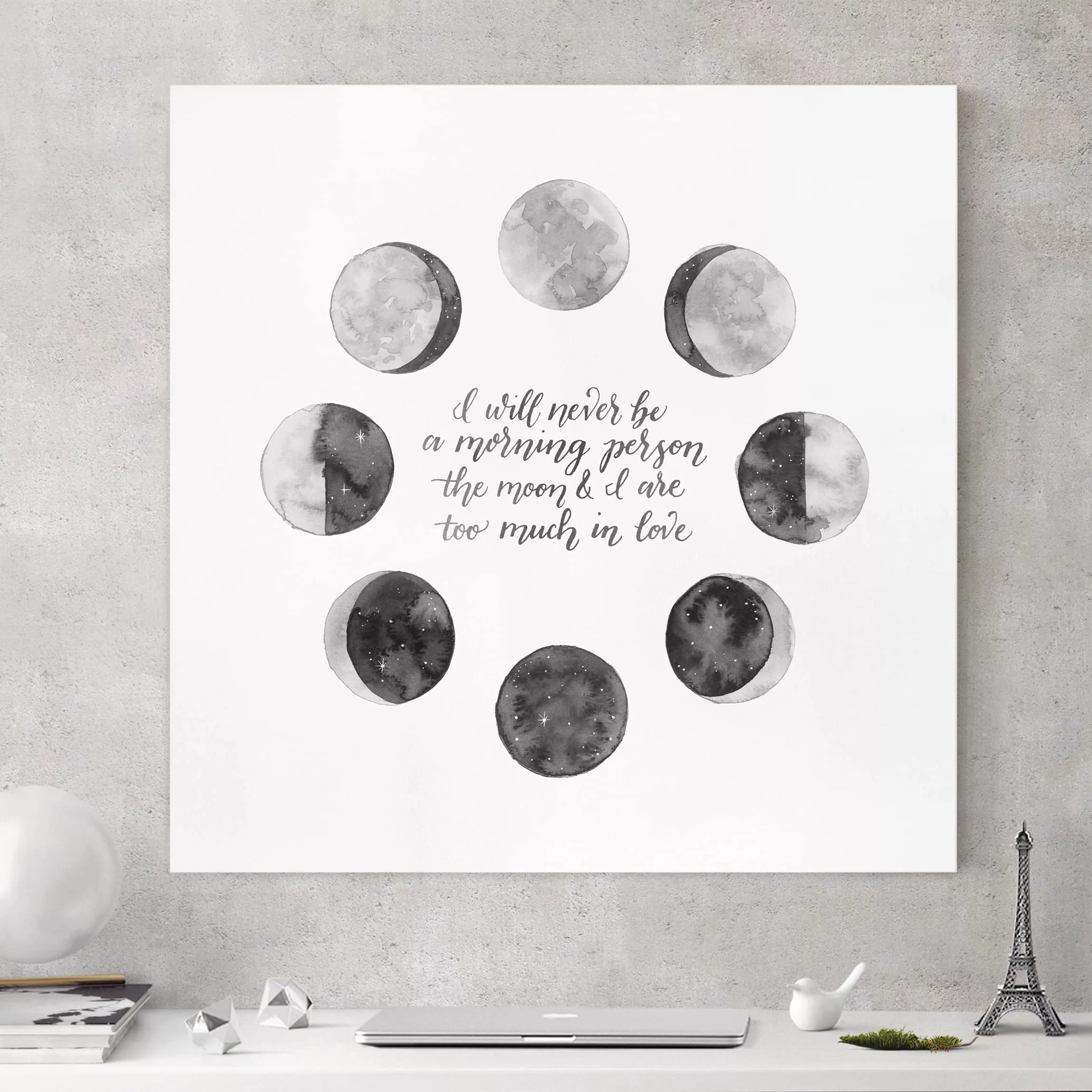 Leinwandbild Spruch - Quadrat Ode an den Mond - Liebe günstig online kaufen