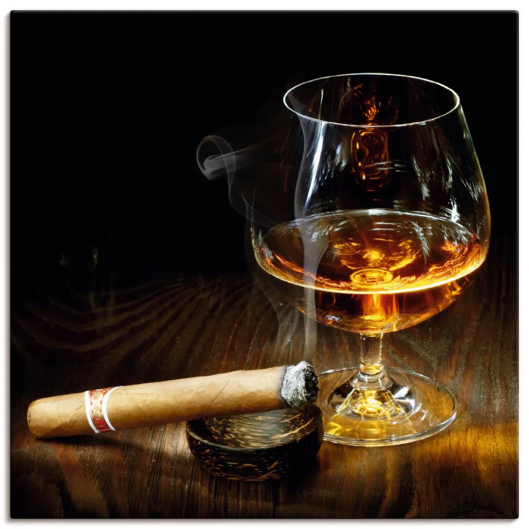 Artland Wandbild "Zigarre und Cognac", Zigarren, (1 St.) günstig online kaufen