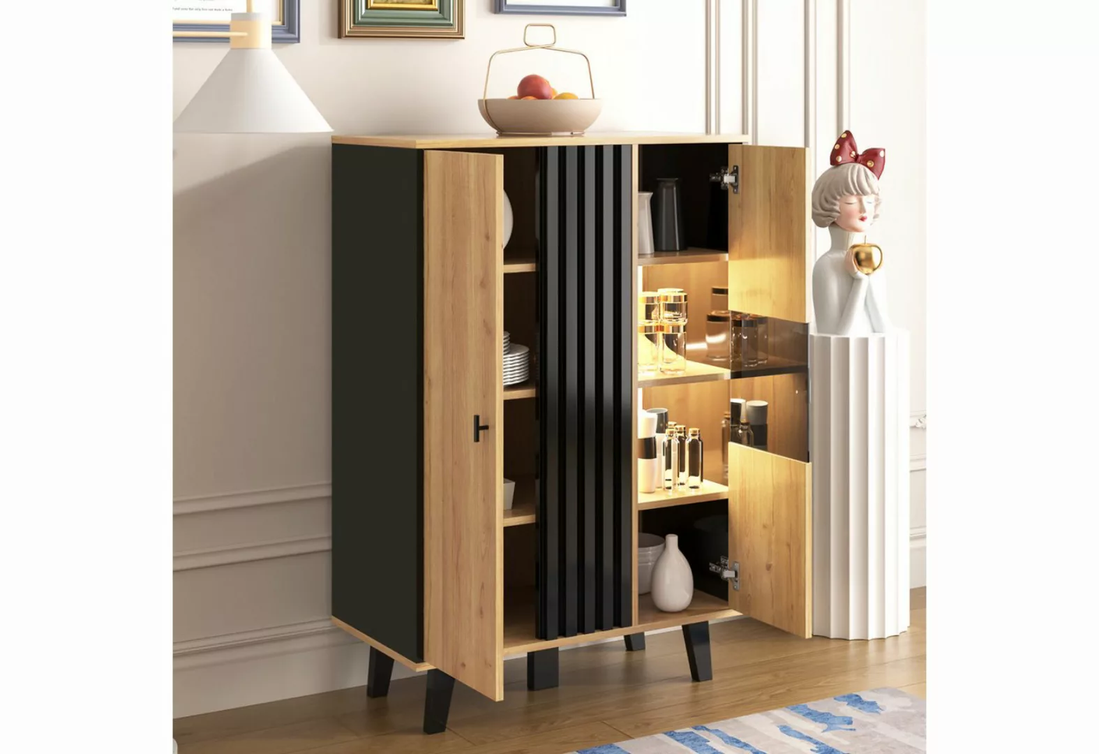 Furnishings Home Seitenschrank Beistellschrank sideboard Highboard (80x40x1 günstig online kaufen