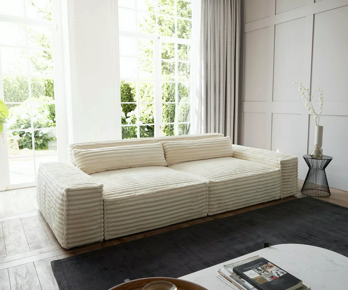 DELIFE Big-Sofa Sirpio, XL Mikrofaser Taupe 270x130 cm günstig online kaufen