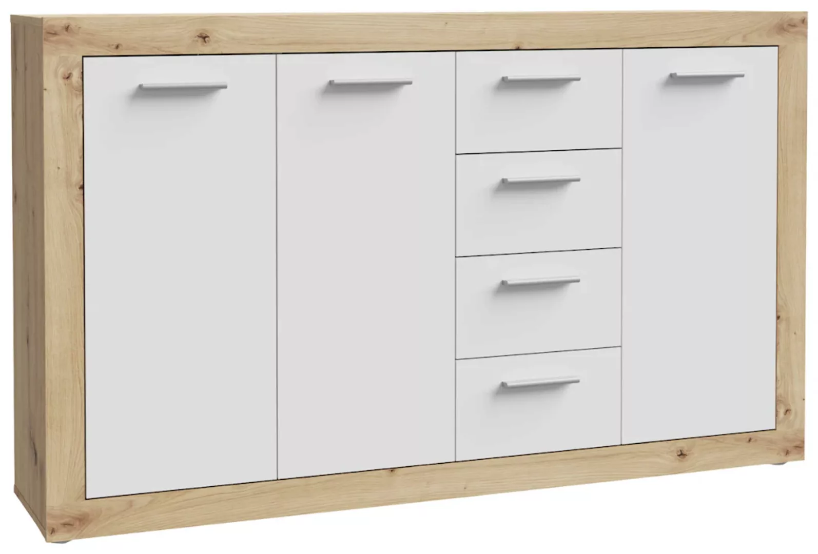 FORTE Sideboard "Baccio", Breite 153 cm, Höhe 92 cm, 3 Türen und 4 Schubkäs günstig online kaufen