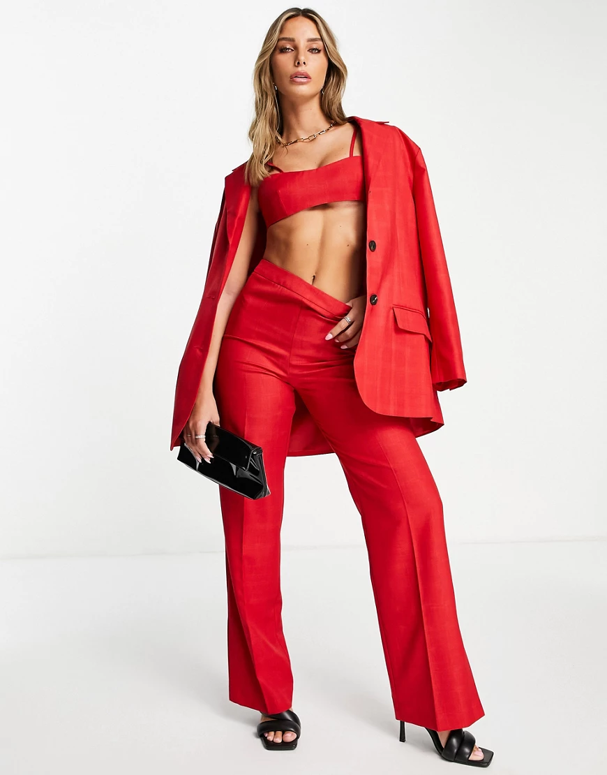 Topshop – Schlichte, elegante Hose in Rot günstig online kaufen