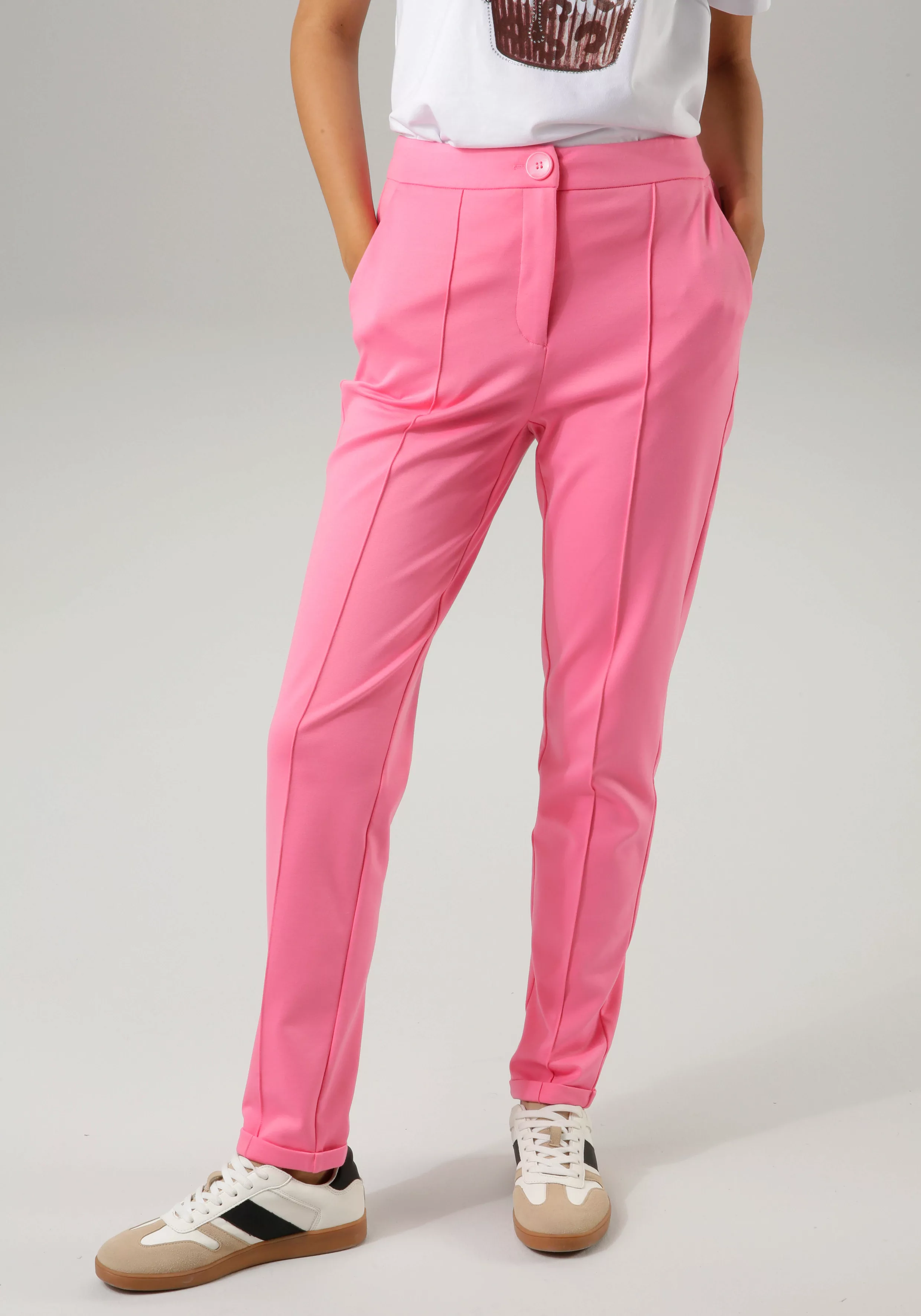 Aniston CASUAL Jerseyhose, mit Biesen verziert günstig online kaufen